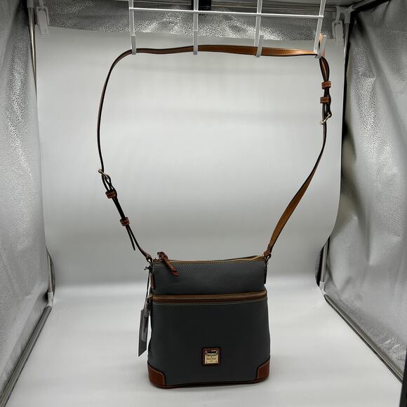 Dooney & Bourke Pebble Leather Crossbody Bags Slate Gray Color - Picture 3 of 16